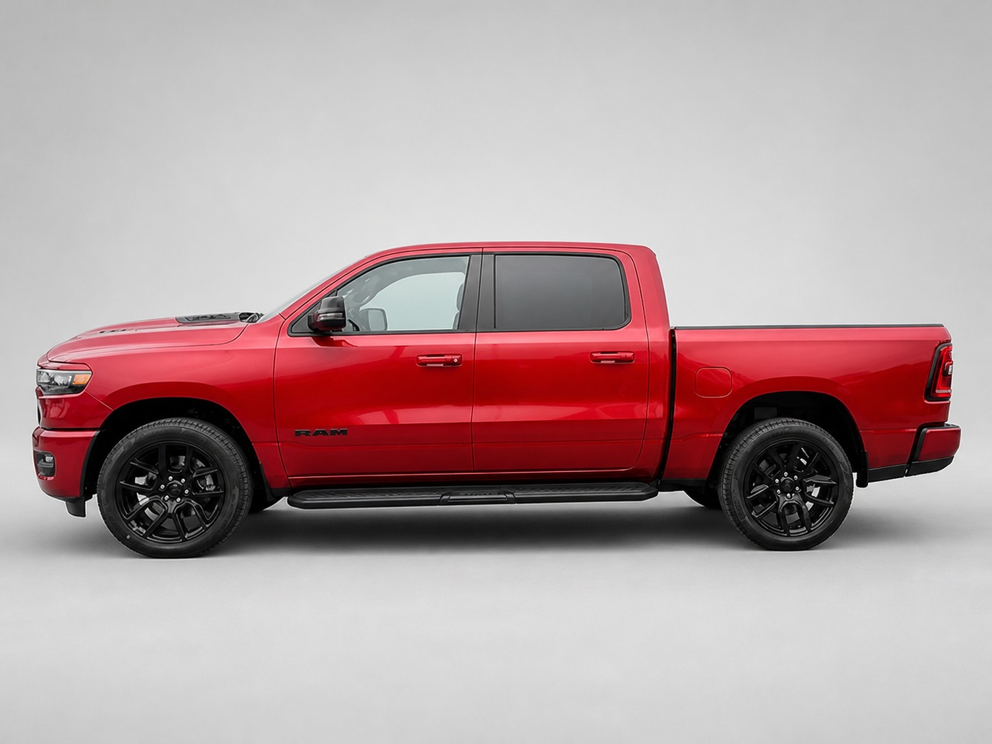 Red RAM 1500 shown in side profile